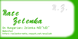 mate zelenka business card